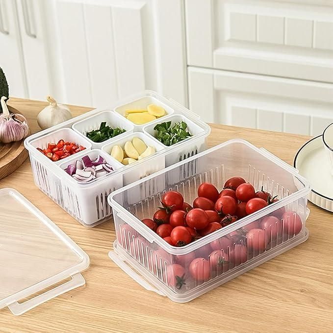 Multipurpose Storage Box With Lid and 6 Compartments 