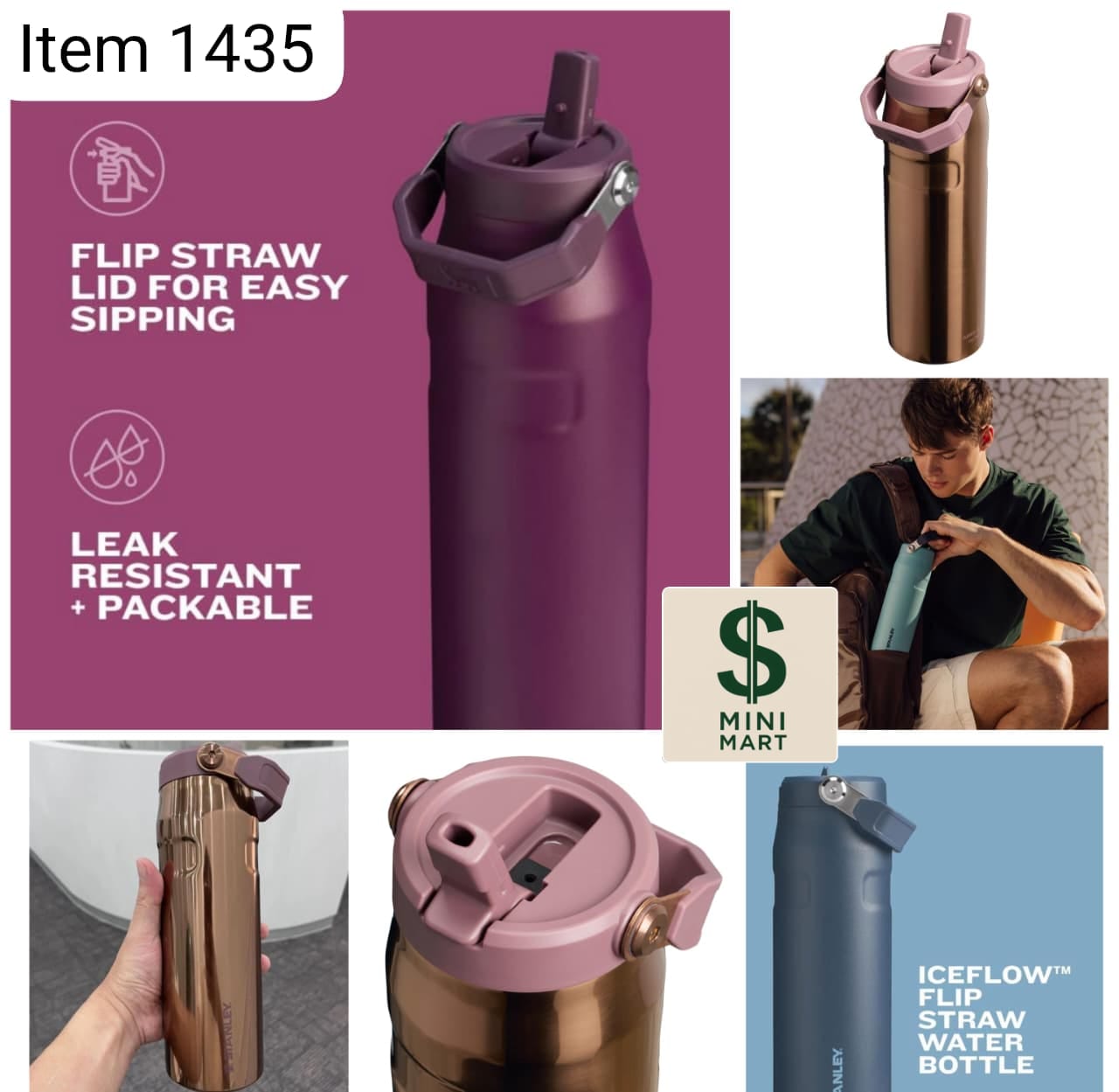 Iceflow Flip Straw Water Bottle