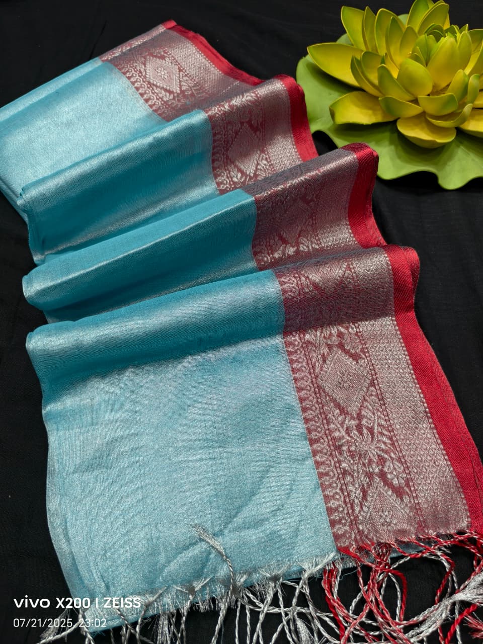 South Indian border tissue silk saree