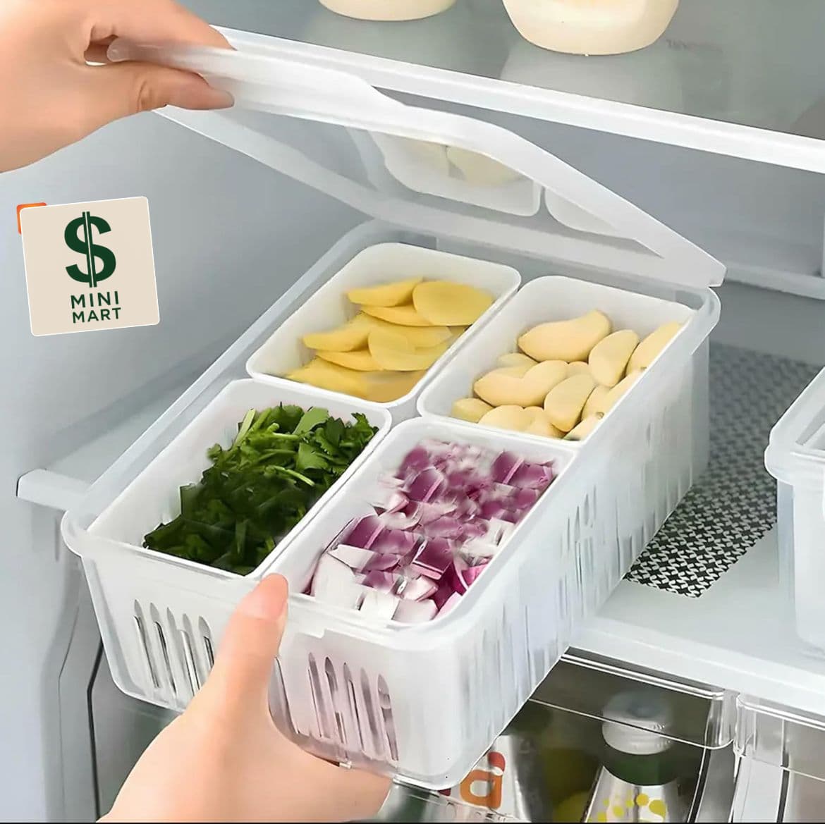 Multipurpose Storage Box With Lid and 4 Compartments