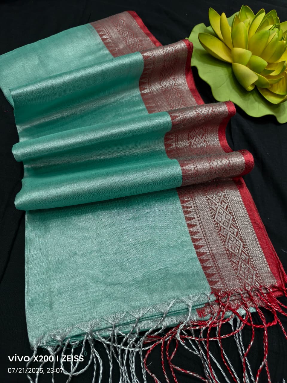 South Indian border tissue silk saree