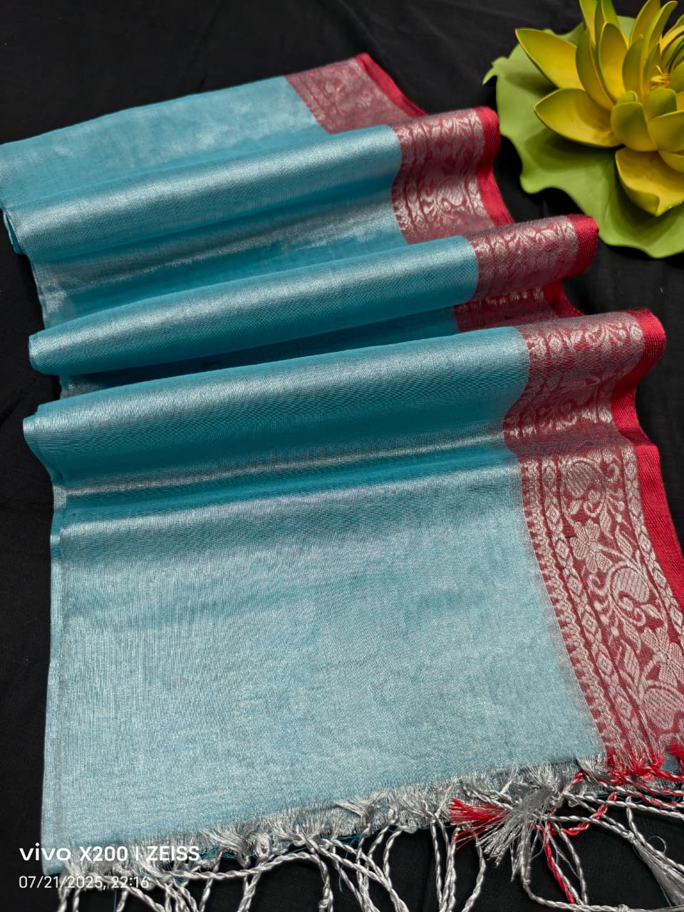 South Indian border tissue silk saree