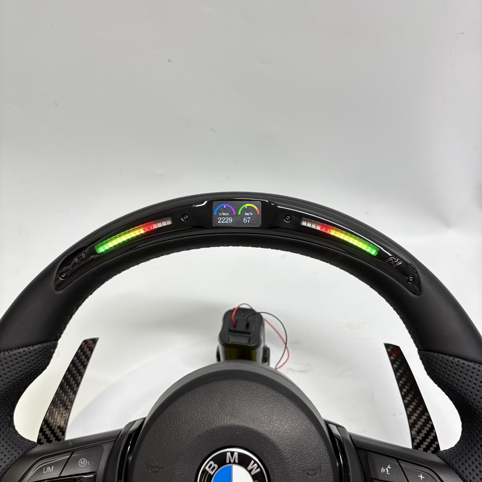 Volant avec led BMW M en fibre de carbone noir