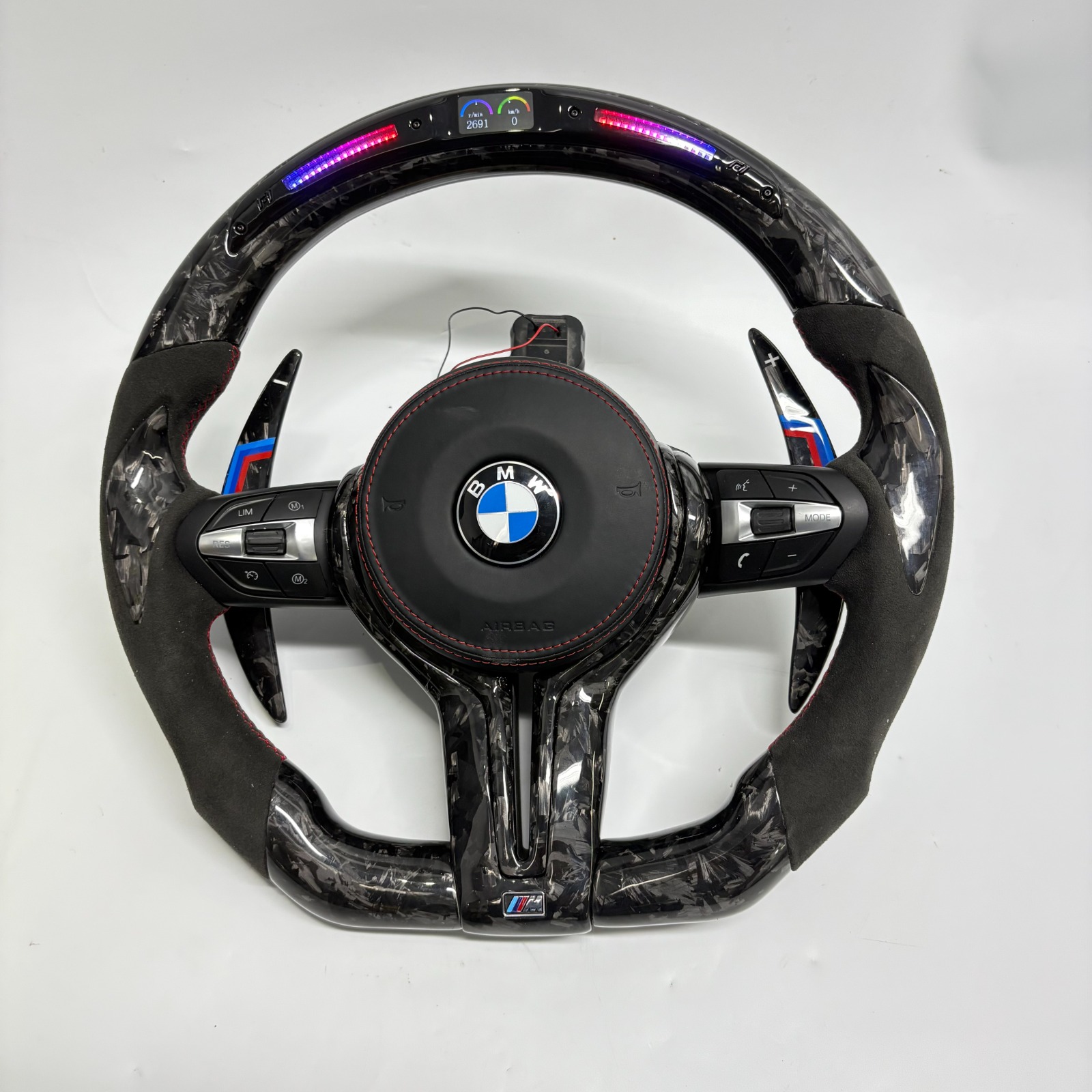 Volant avec led BMW M en fibre de carbone