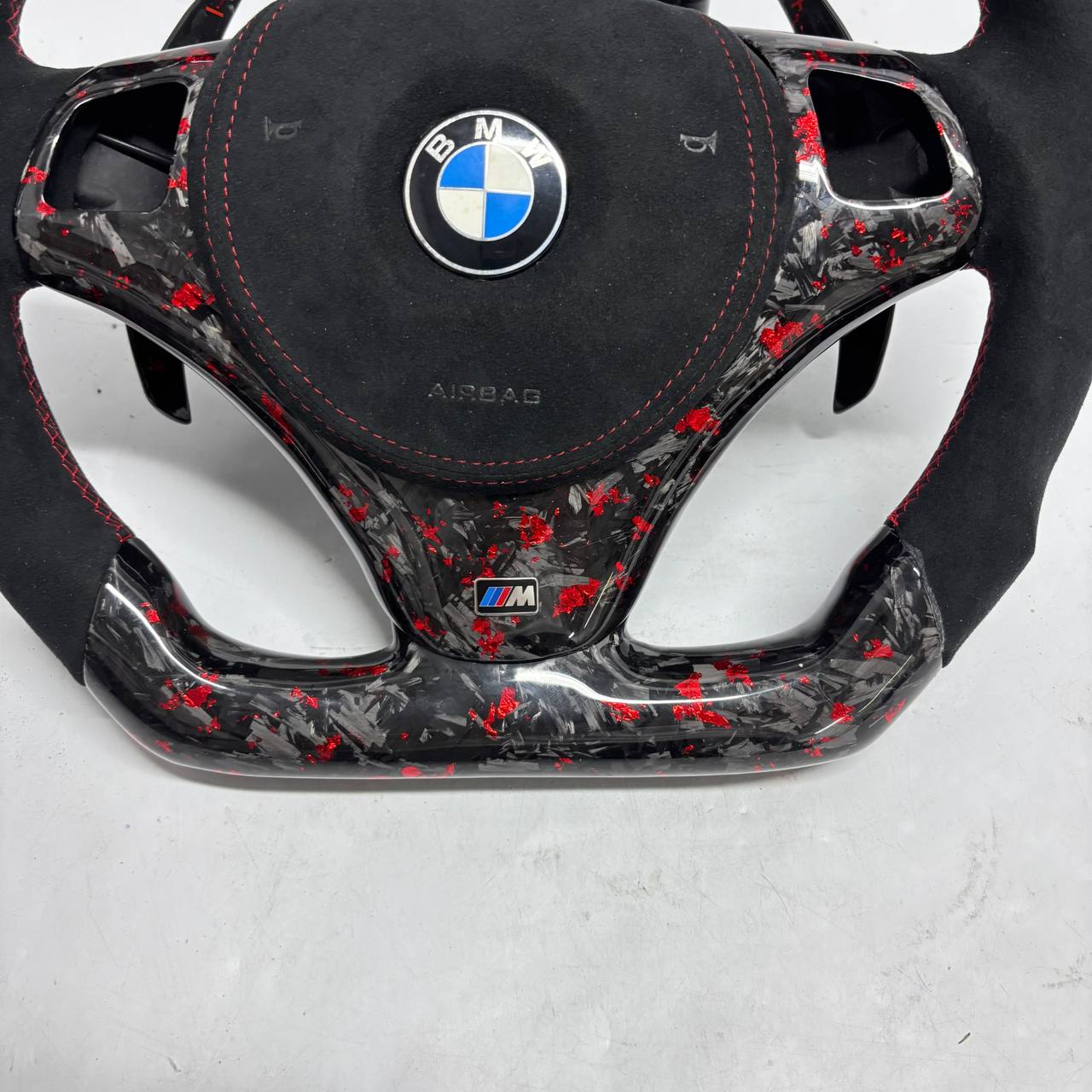 Volant avec led BMW M en fibre de carbone Rouge 