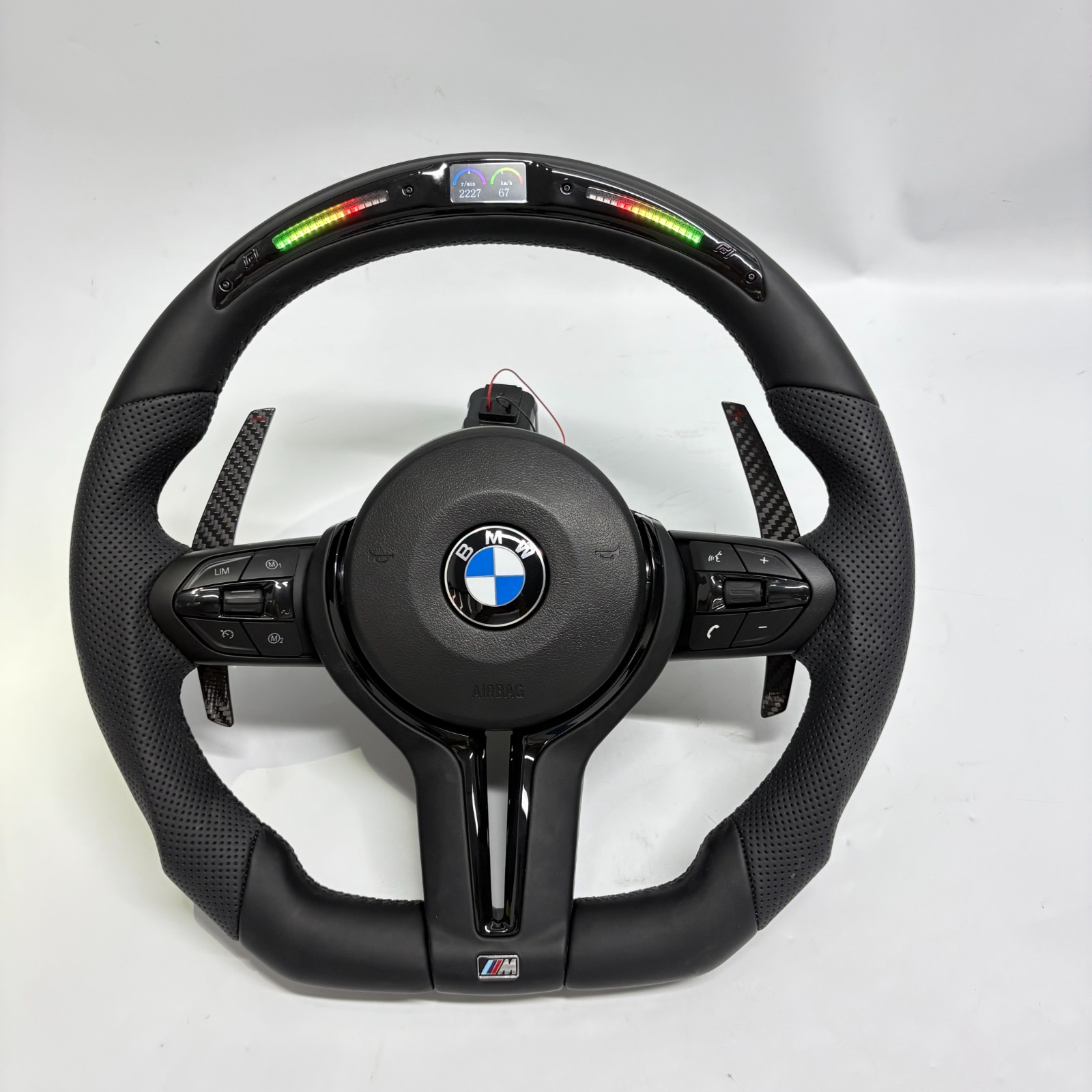Volant avec led BMW M en fibre de carbone noir