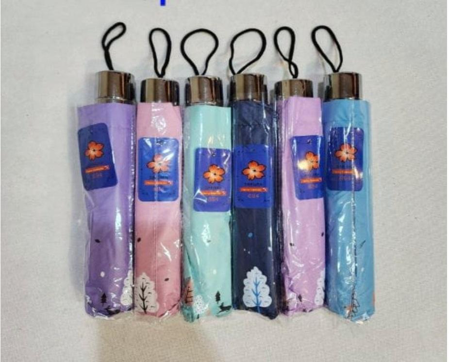 Payung Lipat Jumbo Sakura 10 Jari Motif Rusa Lapis Hitam