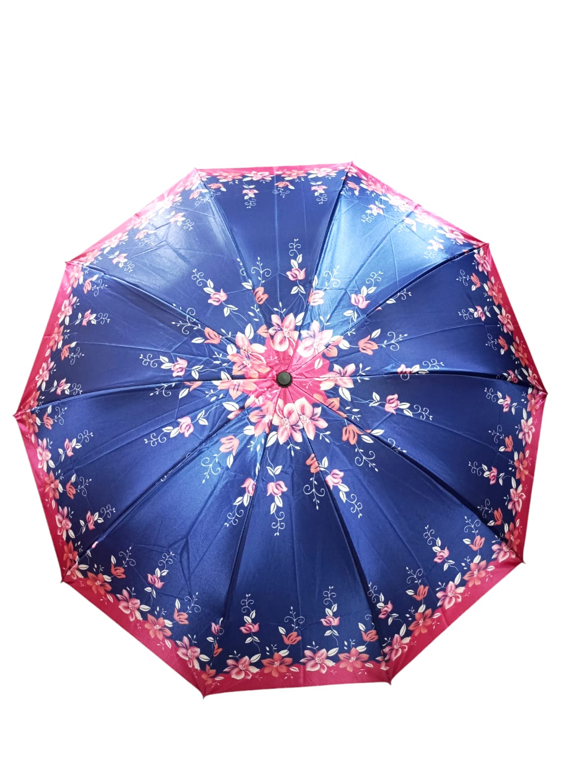 Payung Lipat 3 Jumbo Rosida 10 Jari Motif Kembang Kain Satin