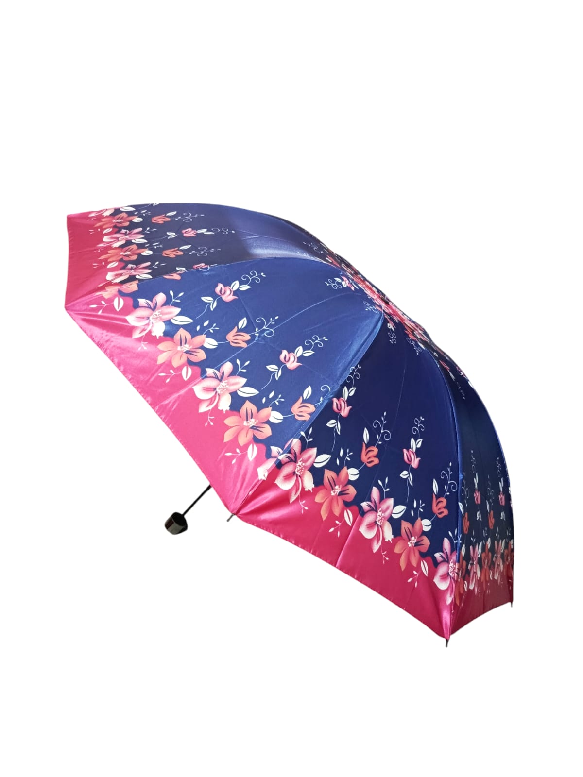 Payung Lipat 3 Jumbo Rosida 10 Jari Motif Kembang Kain Satin