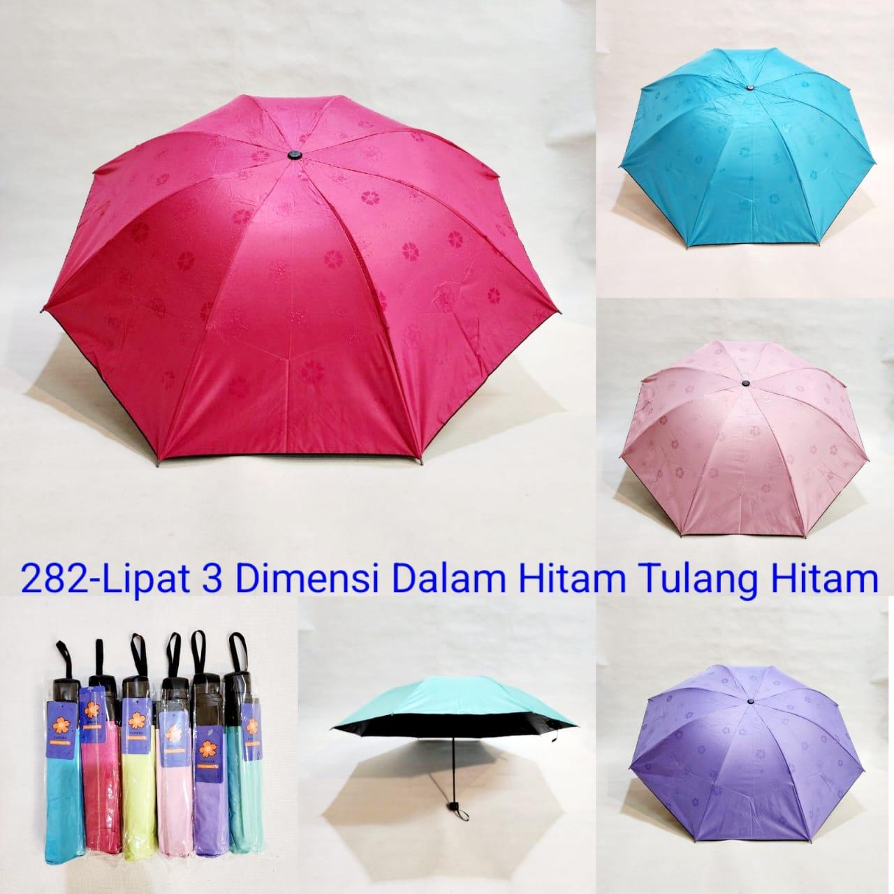 Payung Lipat 3 Sakura 8 Jari Dimensi Magic Lapis Hitam