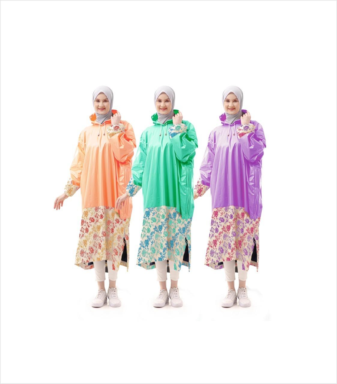 Jas Hujan Gamis Terusan Dewasa Tiger Head Aisha