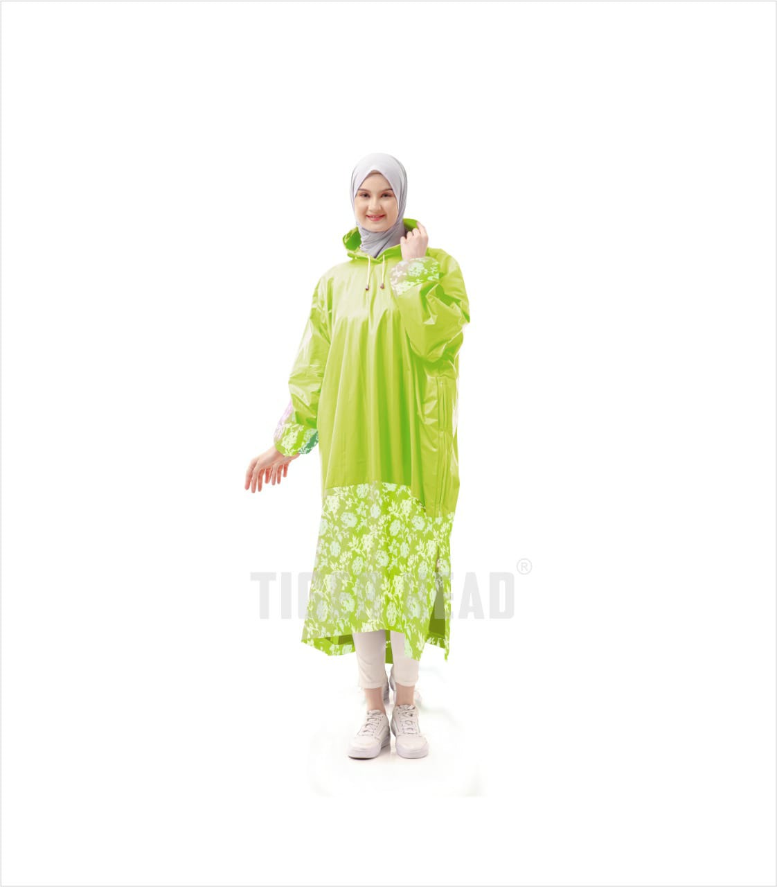 Jas Hujan Gamis Terusan Dewasa Tiger Head Aisha