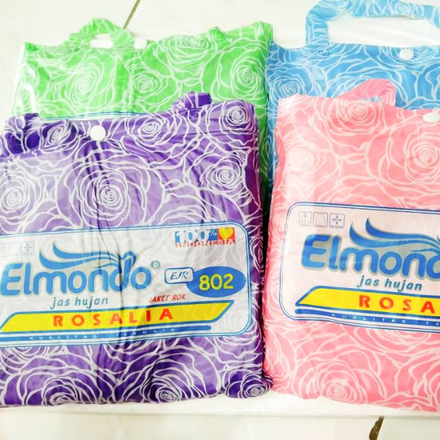 Jas Hujan Gamis Terusan Dewasa Elmondo Rosalia Motif Bunga