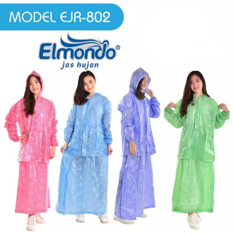 Jas Hujan Gamis Terusan Dewasa Elmondo Rosalia Motif Bunga