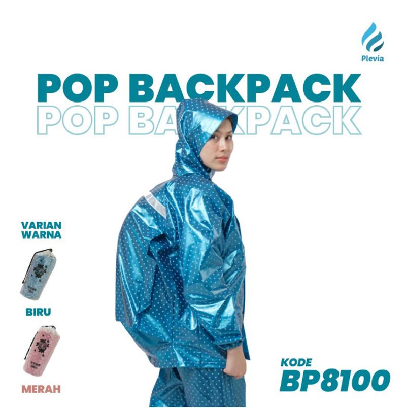 Jas Hujan Setelan Dewasa Plevia Pop Backpack Motif Polkadot