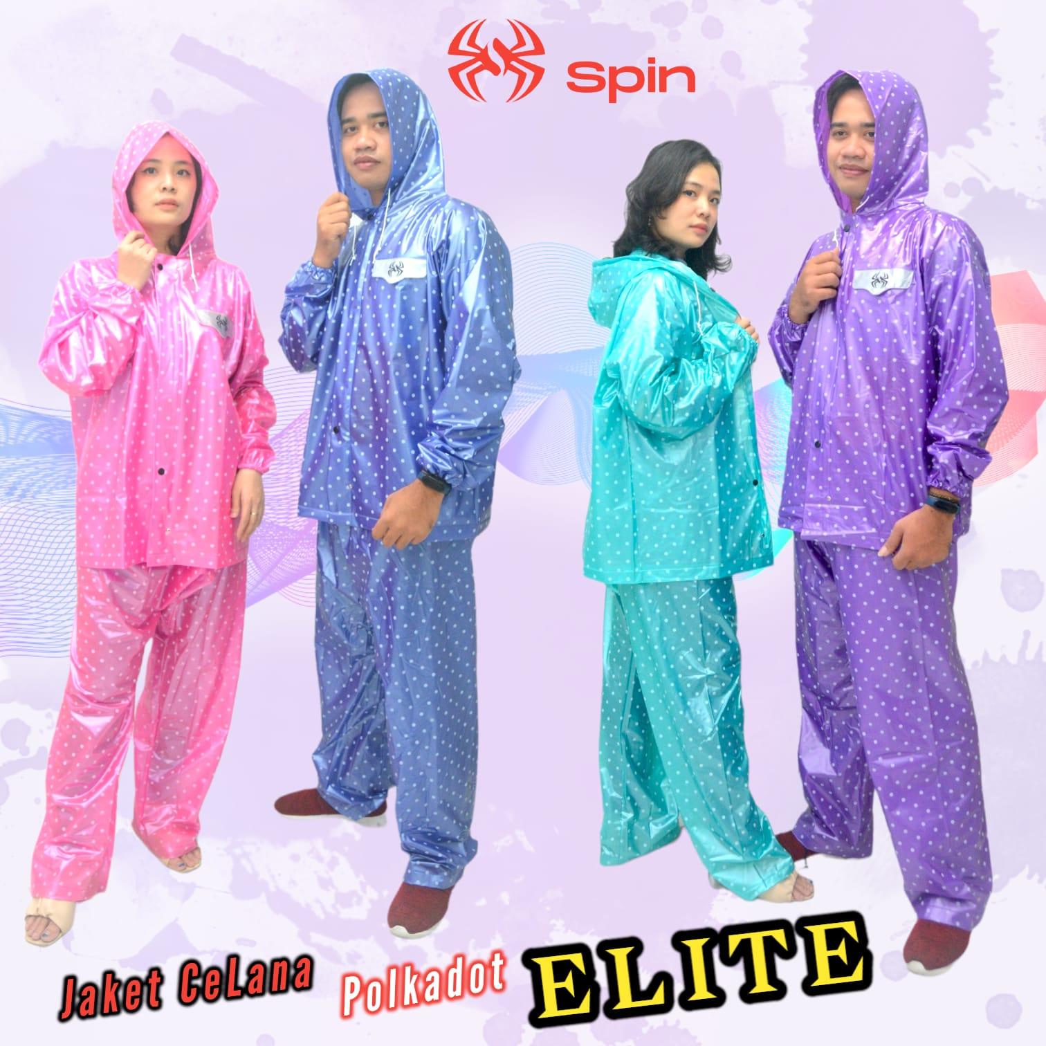 Jas Hujan Setelan Dewasa Spin Elite Motif Polkadot
