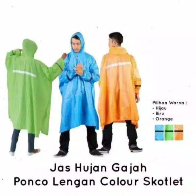 Jas Hujan Poncho Lengan Dewasa Ibex Colour