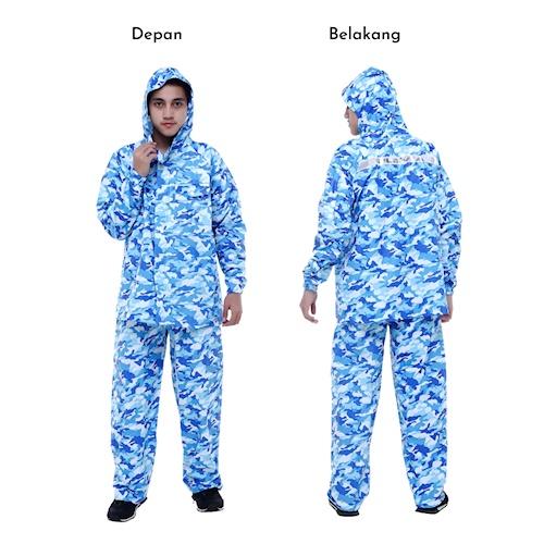 Jas Hujan Setelan Dewasa Plevia Army Motif Loreng
