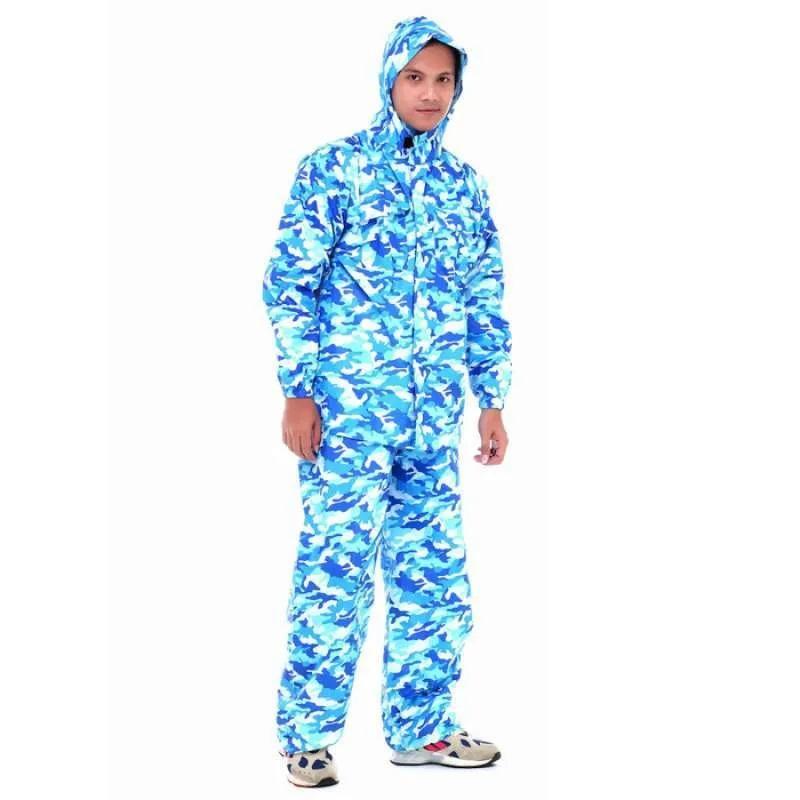 Jas Hujan Setelan Dewasa Plevia Army Motif Loreng