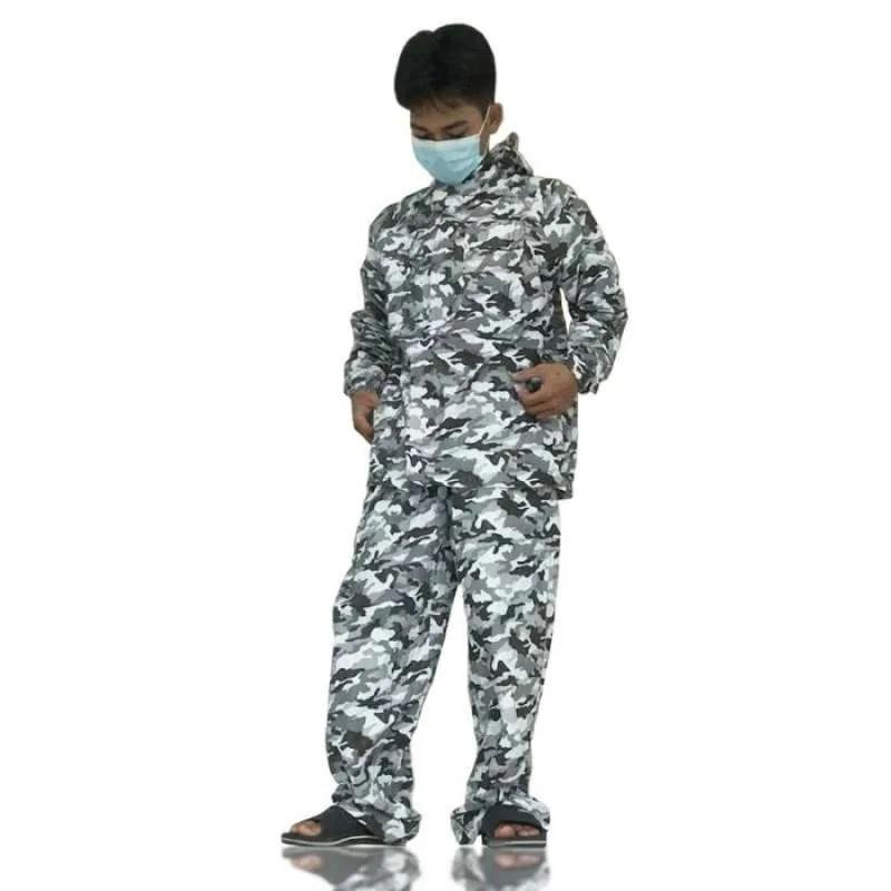 Jas Hujan Setelan Dewasa Plevia Army Motif Loreng