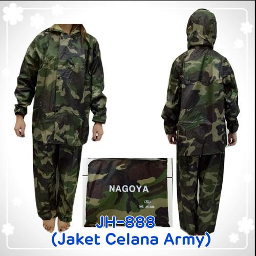 Jas Hujan Setelan Dewasa Nagoya Army Motif Loreng
