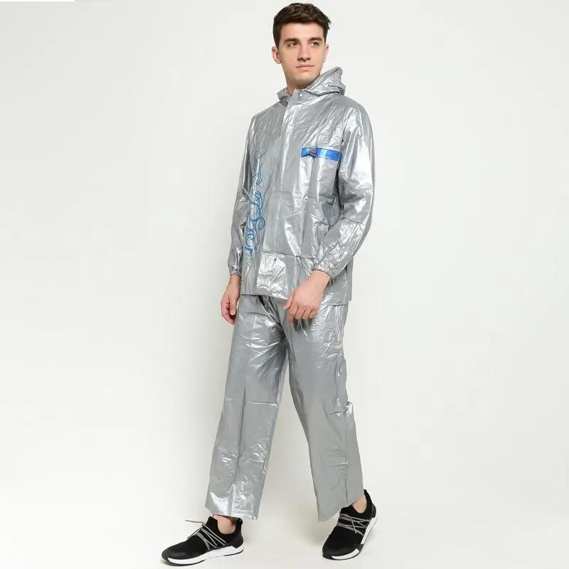 Jas Hujan Setelan Dewasa Ibex Tribal Silver Biru