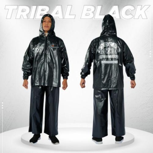 Jas Hujan Setelan Dewasa Ibex Tribal Black Hitam