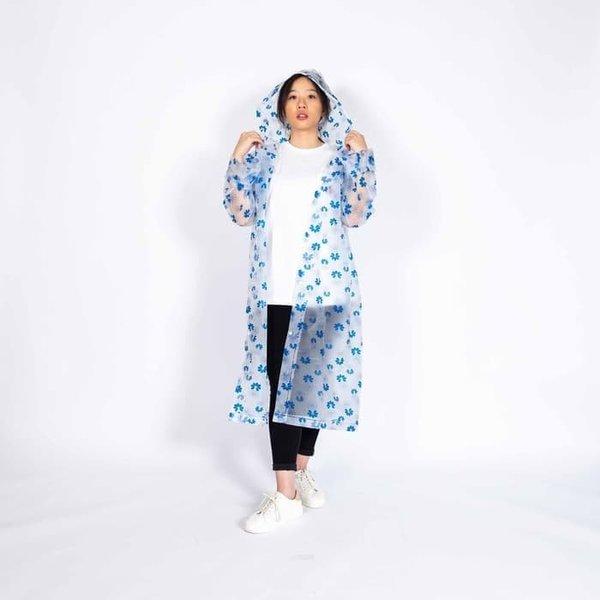 Jas Hujan Terusan Raincoat Dewasa Nagoya EVA Motif Kembang