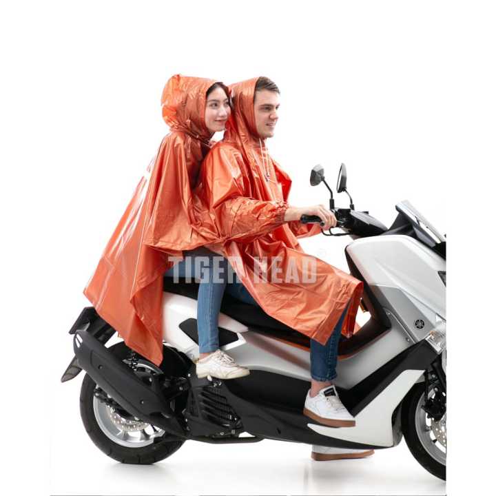 Jas Hujan Poncho Lengan 2 kepala 2 in 1 Dewasa Tiger Head Big Top Millenium