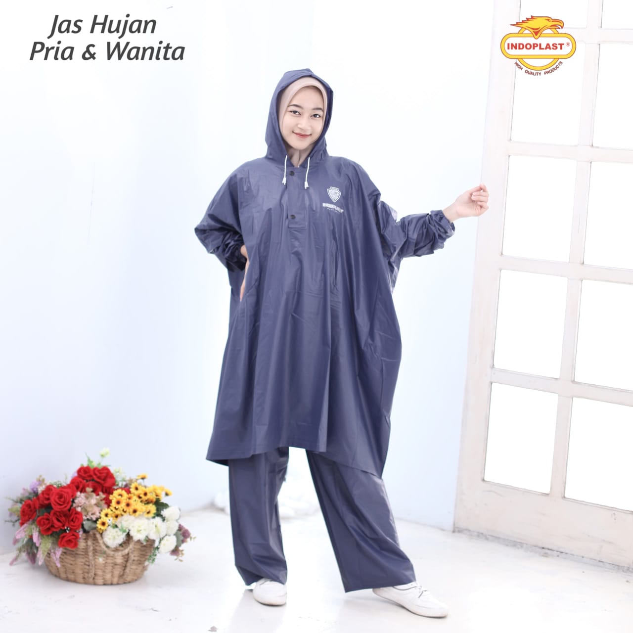 Jas Hujan Poncho Lengan Celana Dewasa Indoplast Premio