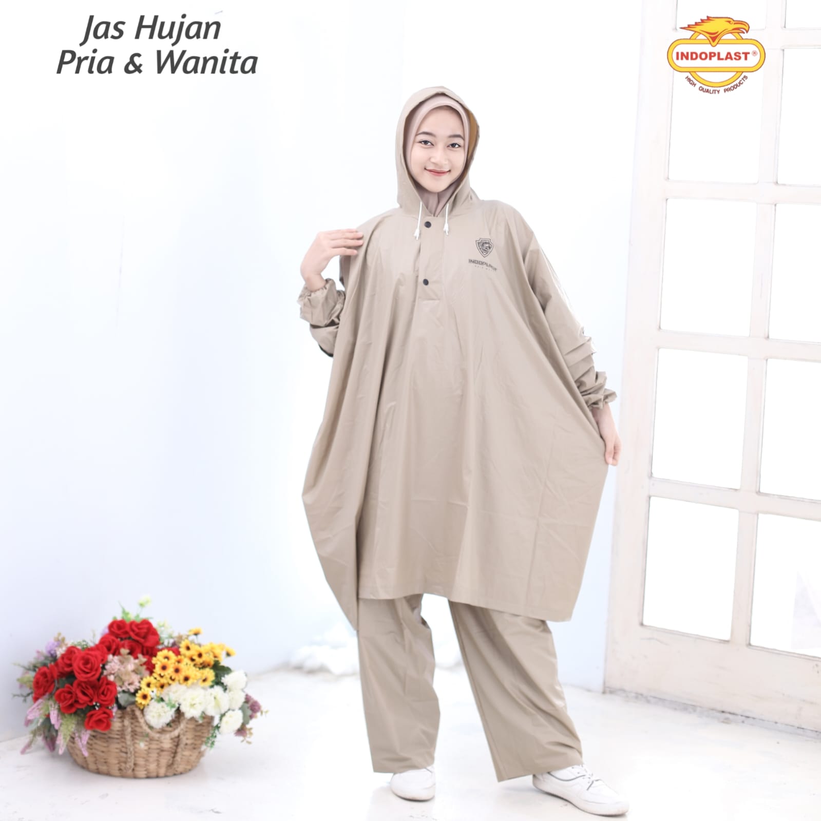 Jas Hujan Poncho Lengan Celana Dewasa Indoplast Premio