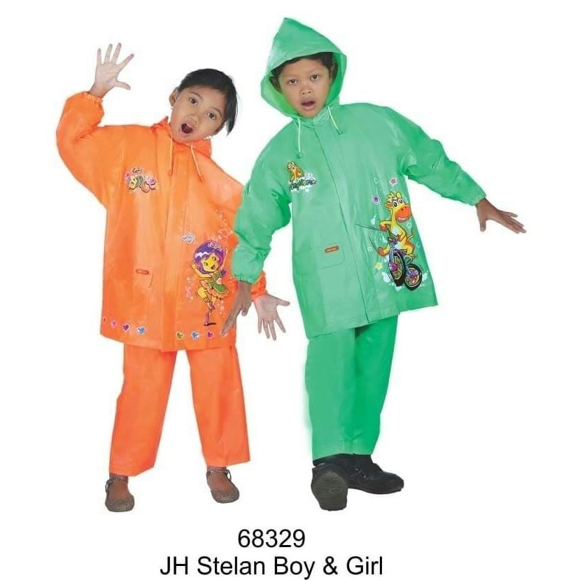 Jas Hujan Setelan Anak Remaja Tiger Head Boy Girl