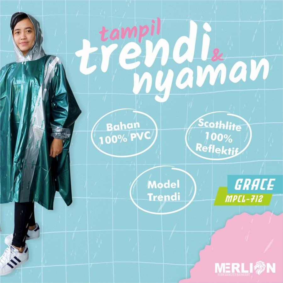 Jas Hujan Poncho Lengan Dewasa Merlion Grace