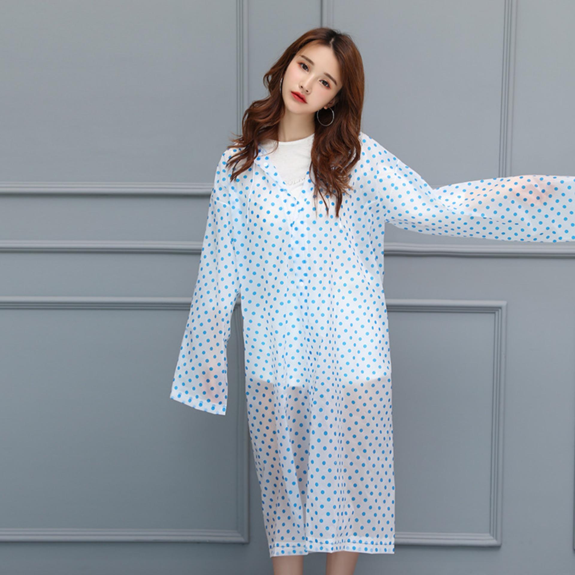 Jas Hujan Raincoat Terusan Dewasa Nagoya EVA Motif Polkadot