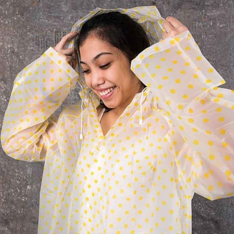 Jas Hujan Raincoat Terusan Dewasa Nagoya EVA Motif Polkadot