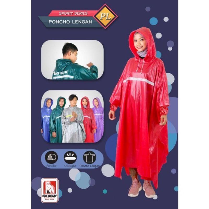 Jas Hujan Poncho Lengan Dewasa Big Bear Sporty