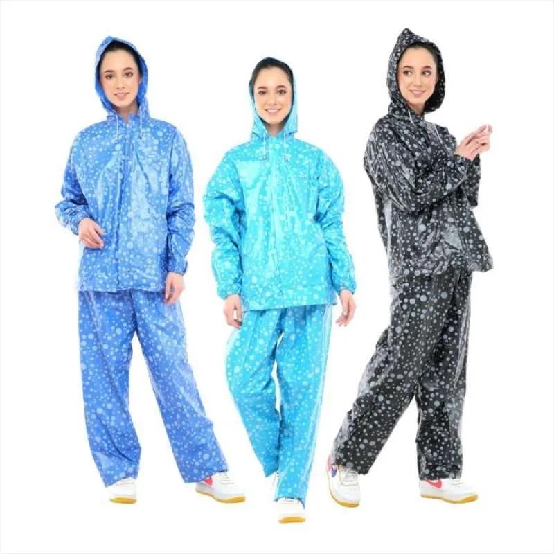 Jas Hujan Setelan Dewasa Raincity Boba Motif Polkadot