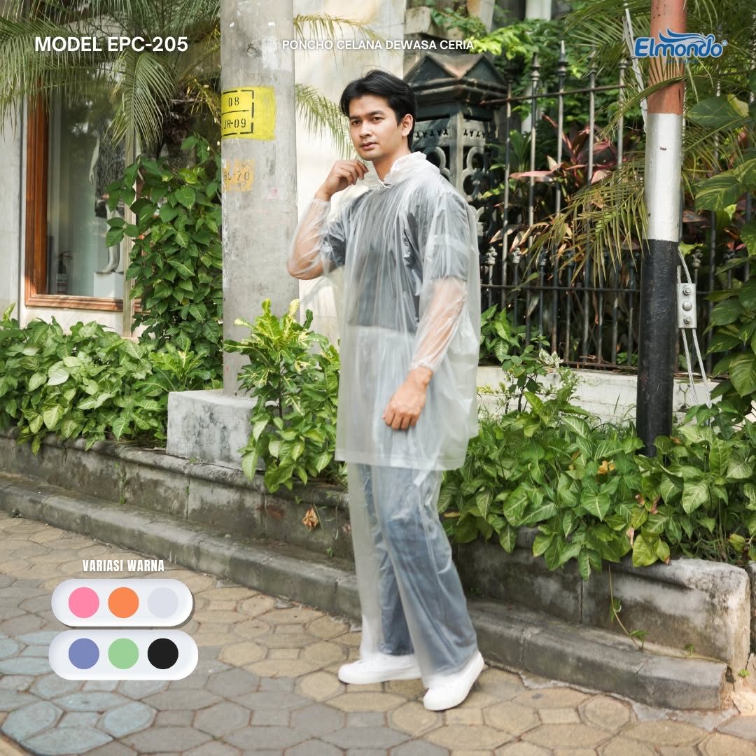 Jas Hujan Poncho Lengan Celana Dewasa Elmondo Ceria 205
