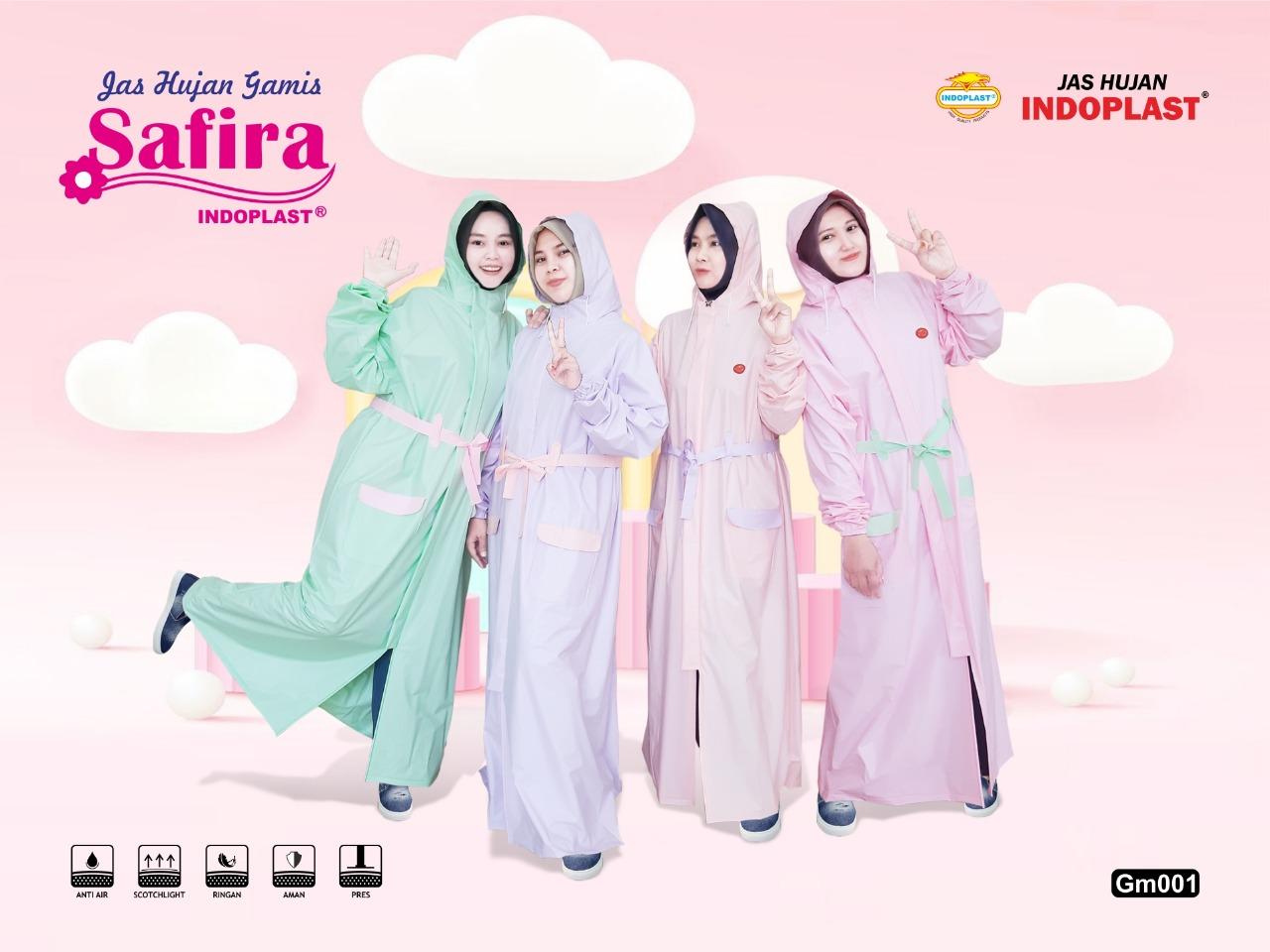 Jas Hujan Gamis Terusan Dewasa Indoplast Safira