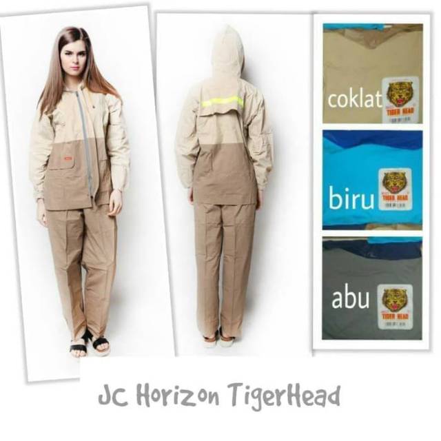 Jas Hujan Setelan Dewasa Tiger Head Horizon