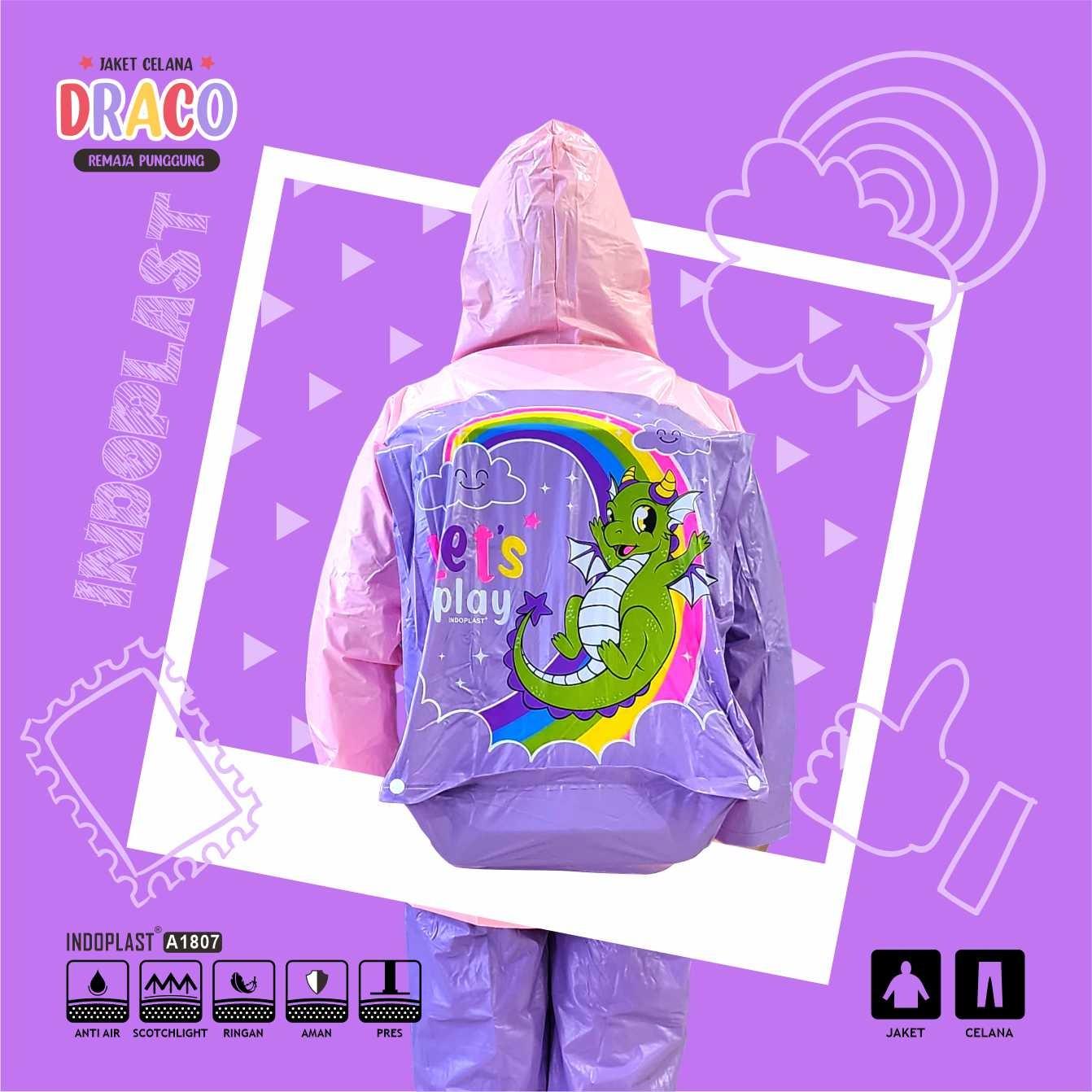 Jas Hujan Setelan Anak Remaja Indoplast Draco Backpack