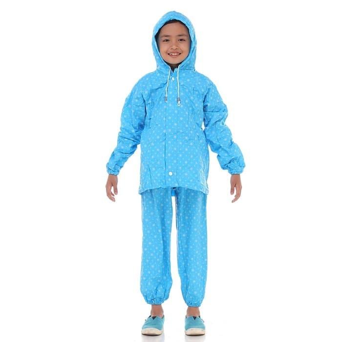 Jas Hujan Setelan Anak Plevia Starkid Motif Bintang