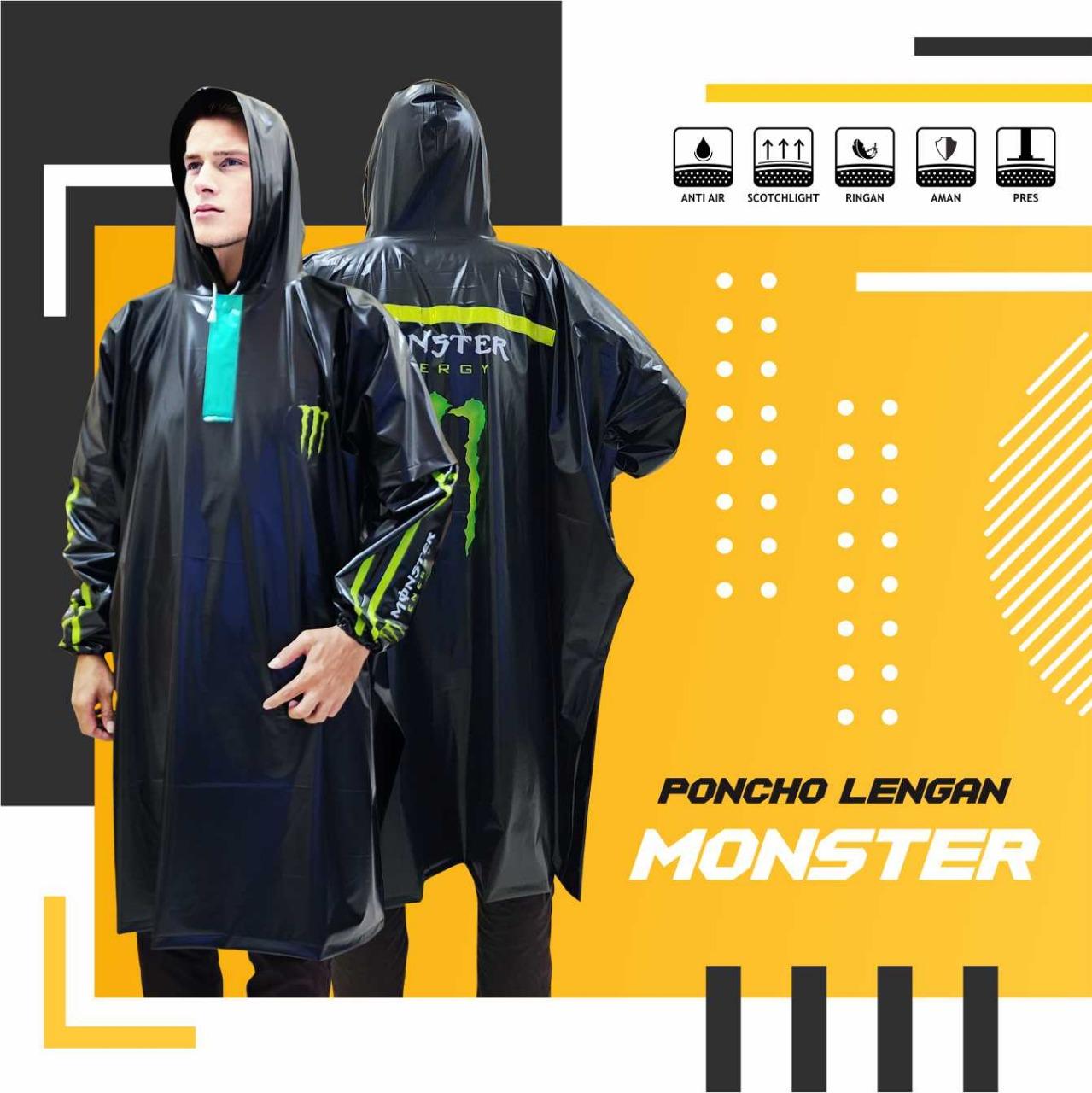 Jas Hujan Poncho Lengan Dewasa Indoplast Monster