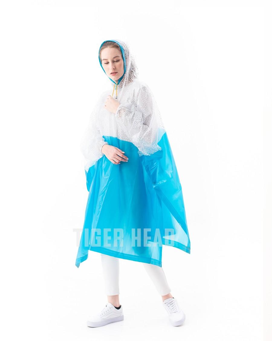 Jas Hujan Poncho Lengan Dewasa Tiger Head Gemini Motif Kombinasi Polkadot