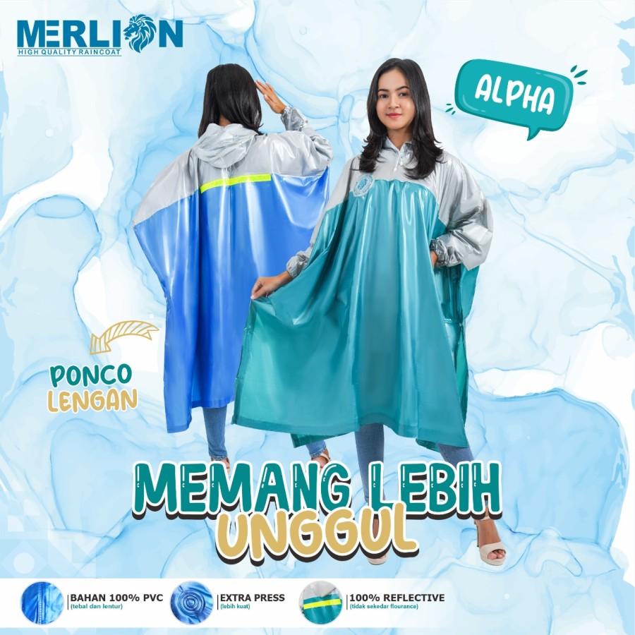 Jas Hujan Poncho Lengan Dewasa Merlion Alpha