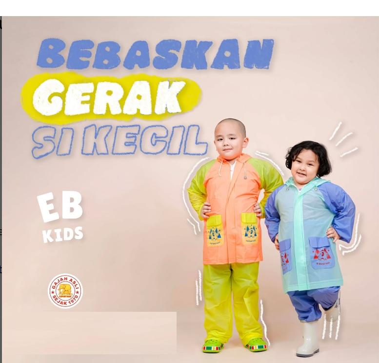 Jas Hujan Setelan Anak Elephant Brand Gajah Kids