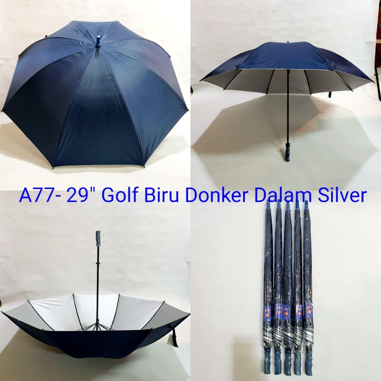Payung Golf Jumbo Sakura 8 Jari Polos Navy Lapis Silver