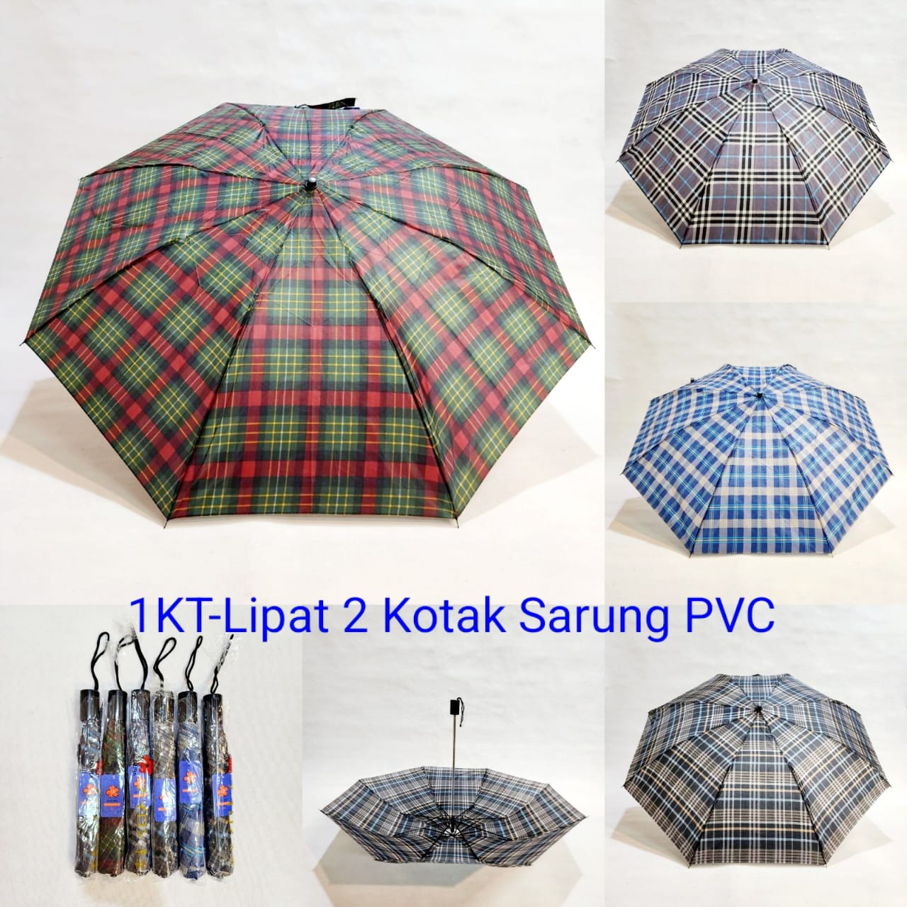 Payung Lipat 2 Sakura 8 Jari Murah Motif Kotak