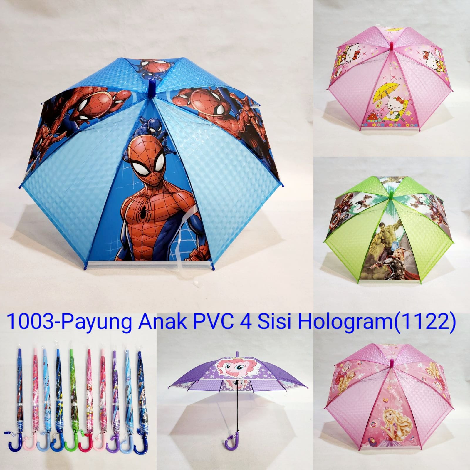 Payung Tongkat Anak Sakura 1003 Motif Kombinasi Hologram Karakter