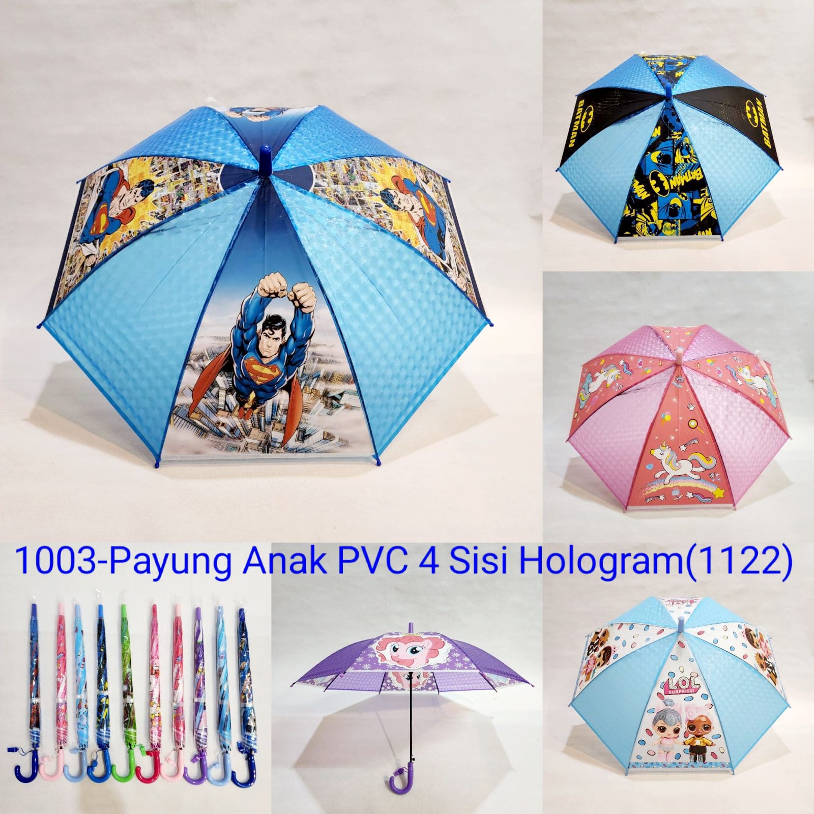 Payung Tongkat Anak Sakura 1003 Motif Kombinasi Hologram Karakter